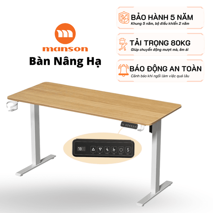 Bàn nâng hạ Sanotel màu trắng